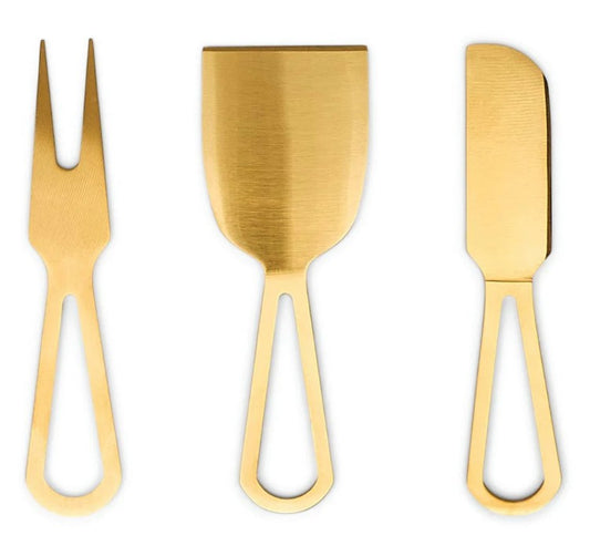 Jett Cheese Knife Set in Gold | Luxury Entertaining Essentials