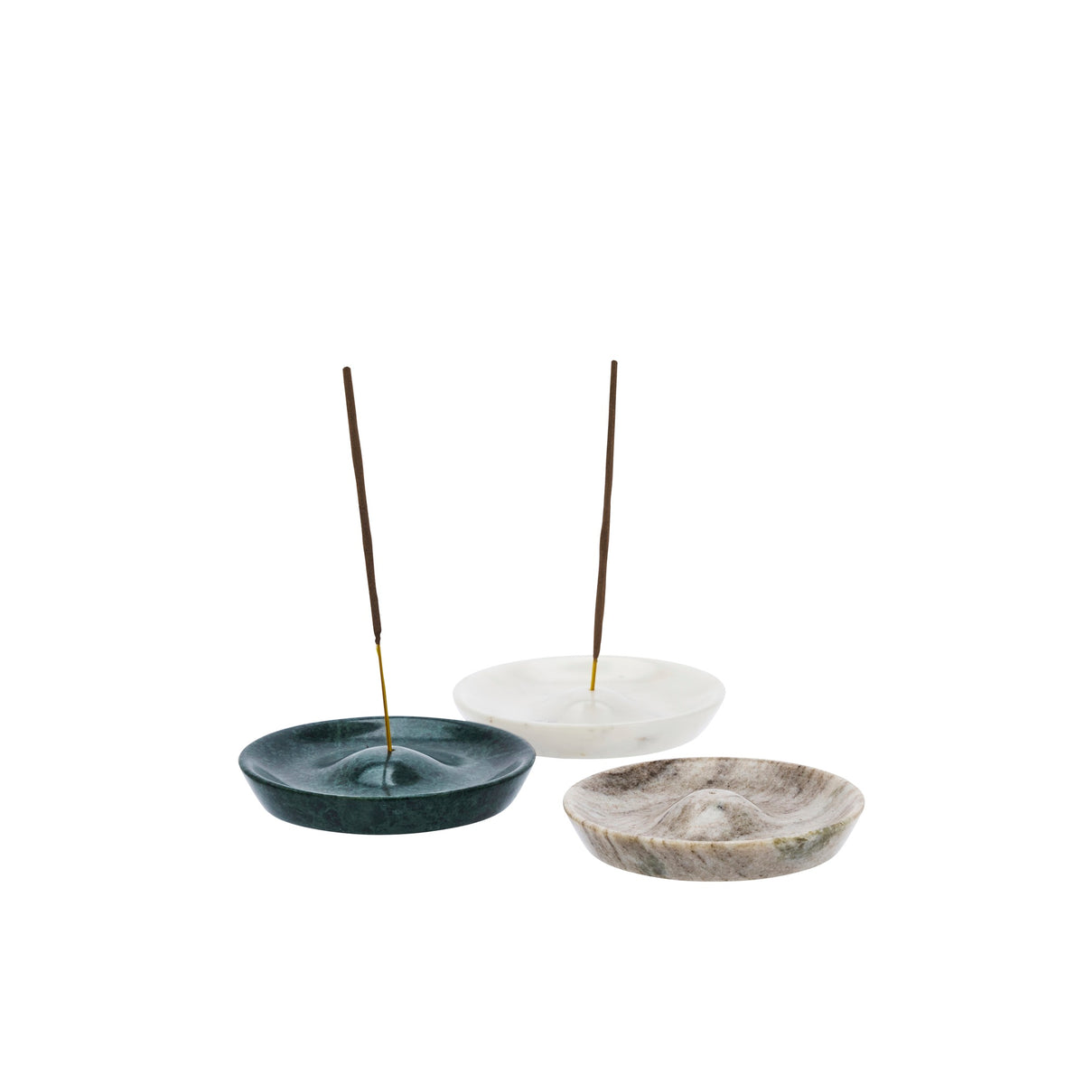 Round White Marble Incense Holder