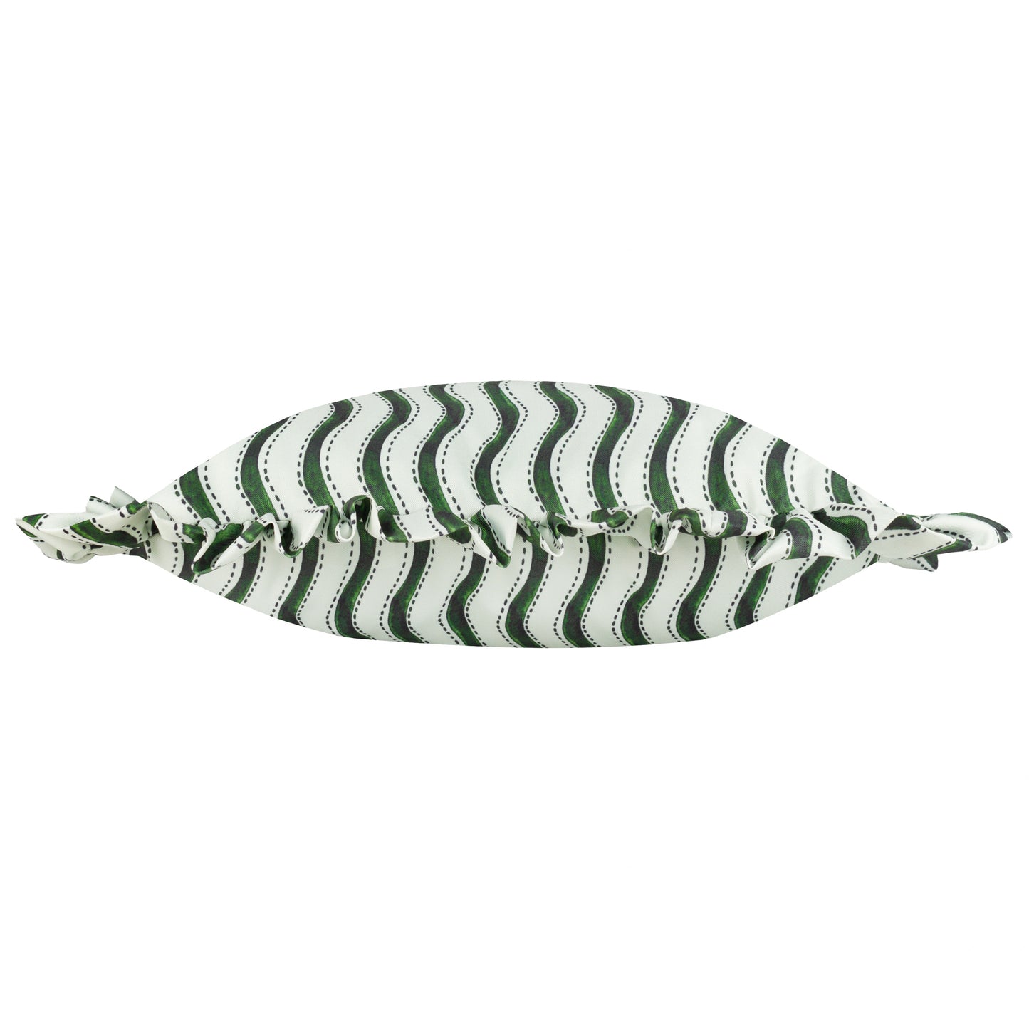Summer Solstice Wiggly Stripe Frill Cushion | 30x50cm Outdoor Cushion