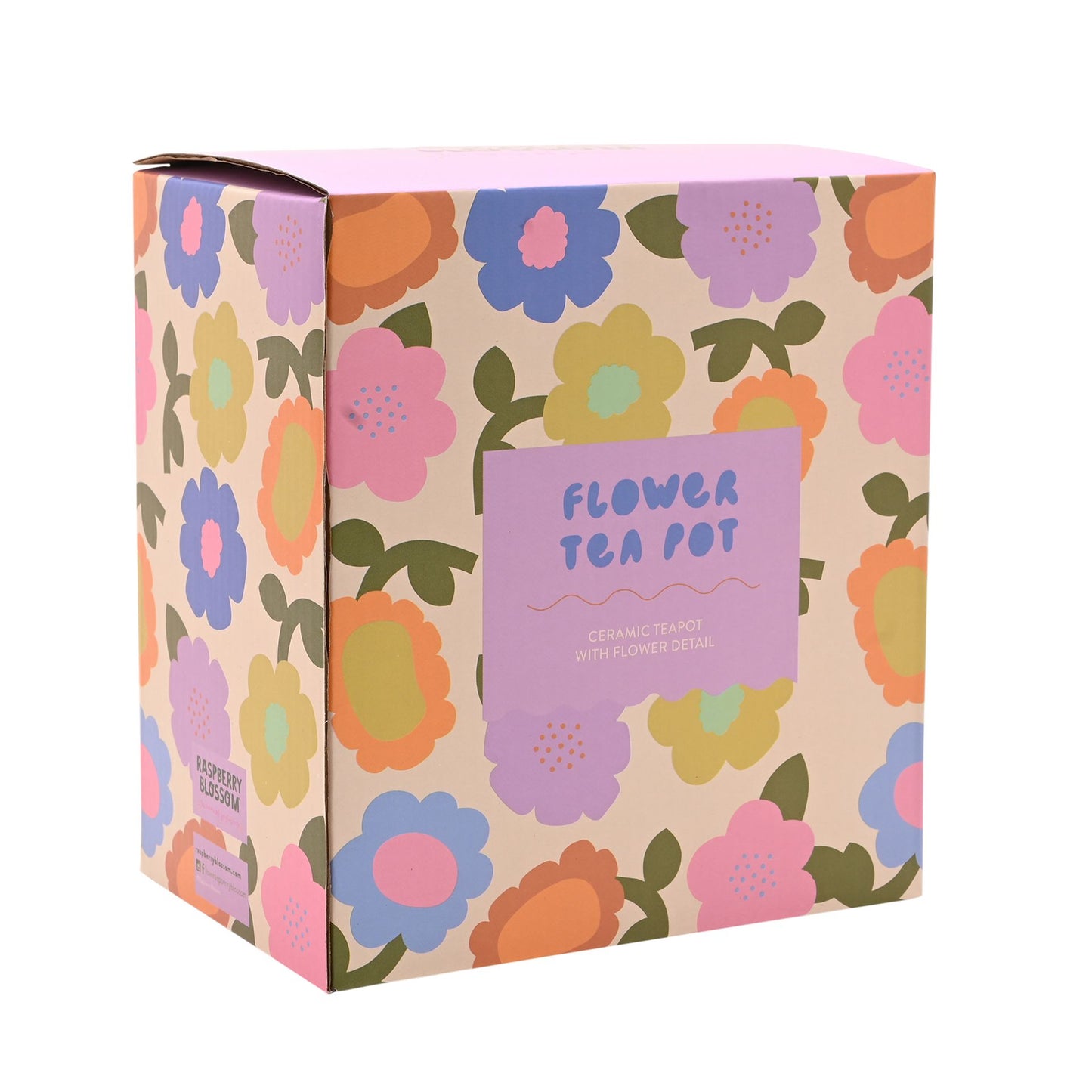 Raspberry Blossom Teapot | Colourful Flower Ceramic Tea Pot