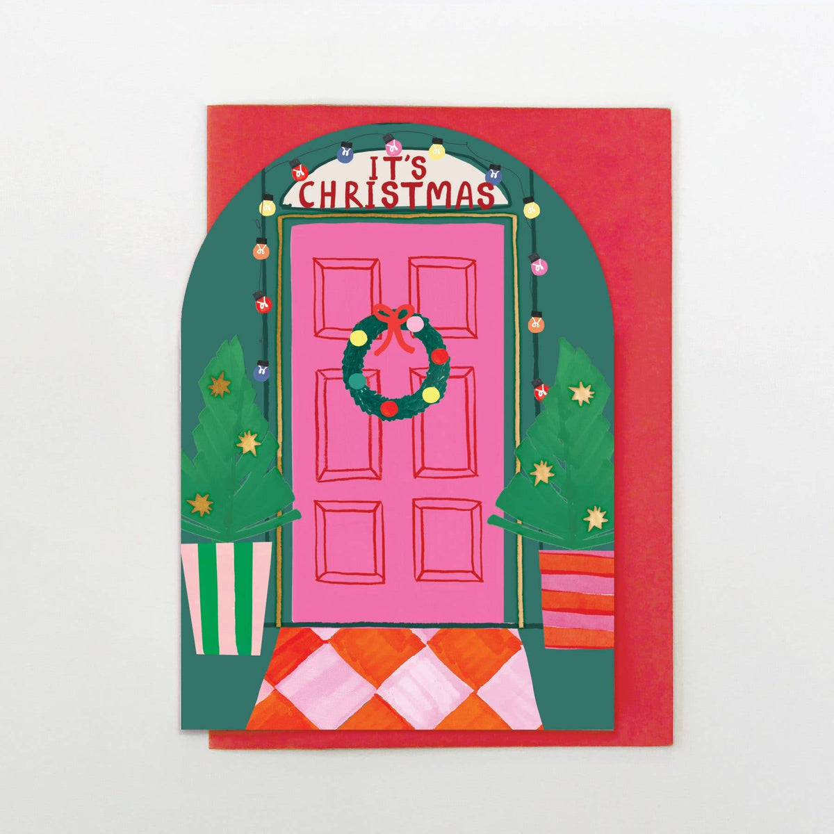 Christmas Door Card | Die-Cut Gold Foil Christmas Card