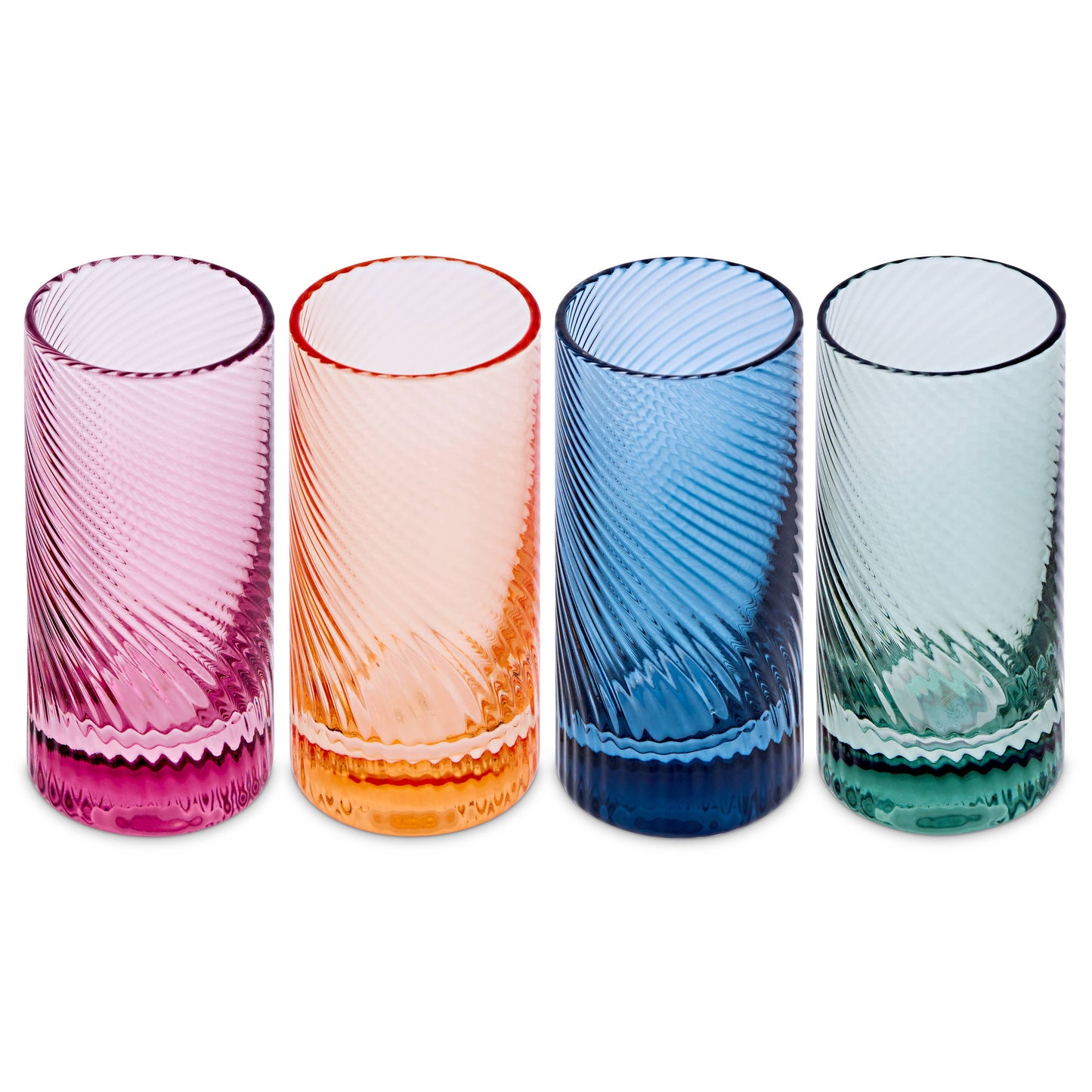 Twist Coloured Shot Glasses Set of 4 | Colourful Birthday Gift