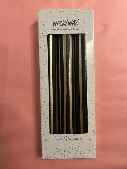 Black with gold drip candles | Glam home decor