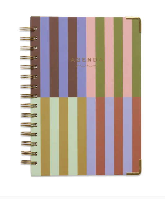 Colourful 13-Month Planner | Wirebound Hardback with Gold Details