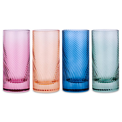 Twist Coloured Shot Glasses Set of 4 | Colourful Birthday Gift