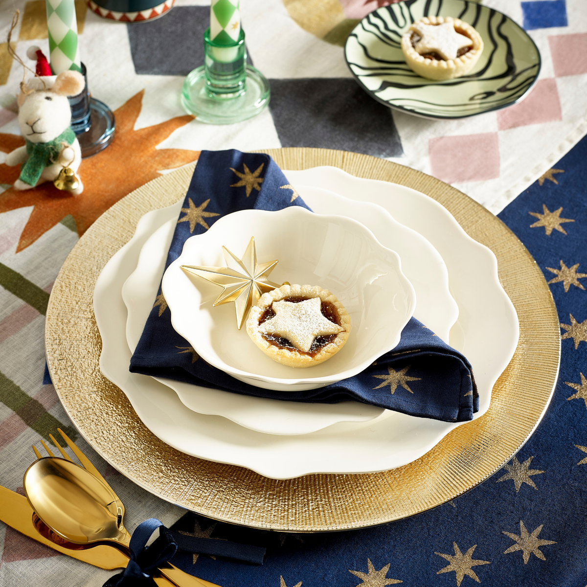 Scalloped Edge 12-Piece Bone China Dinner Set | White Dinner Set for 4