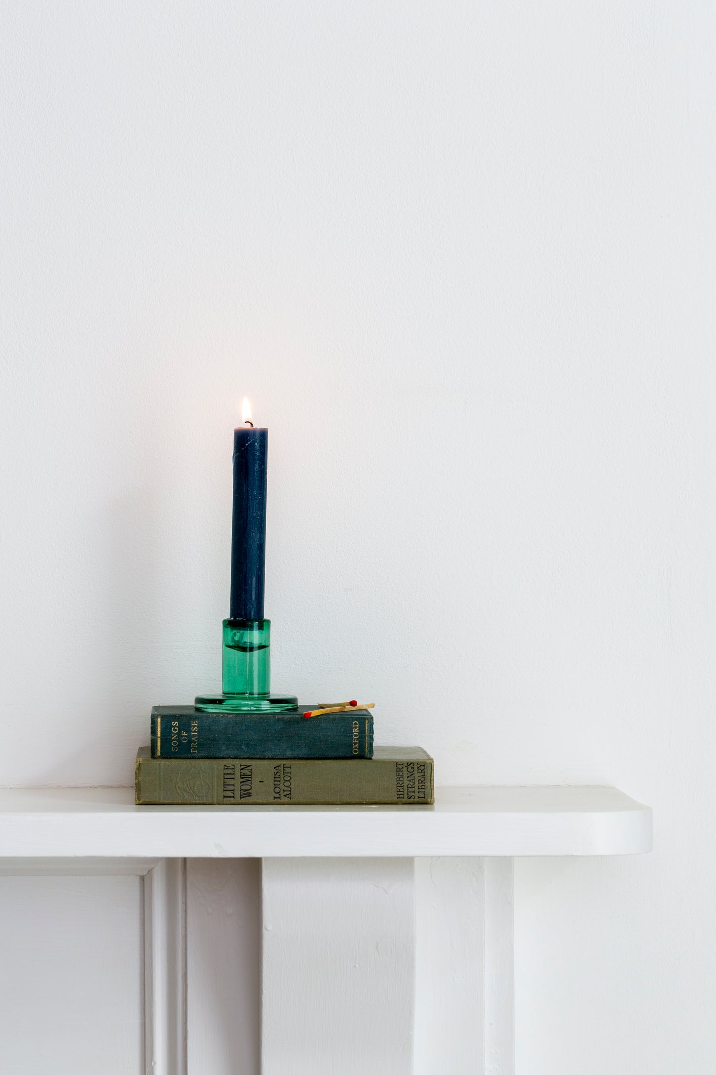 Mini glass candleholder, green