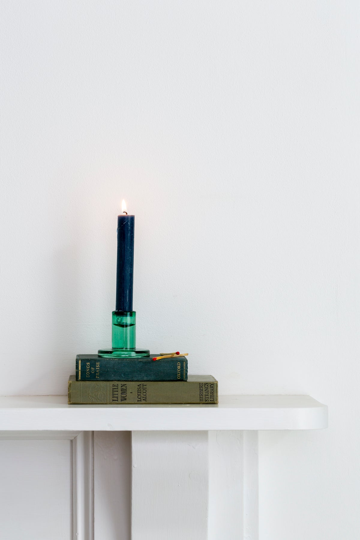 Mini glass candleholder, green