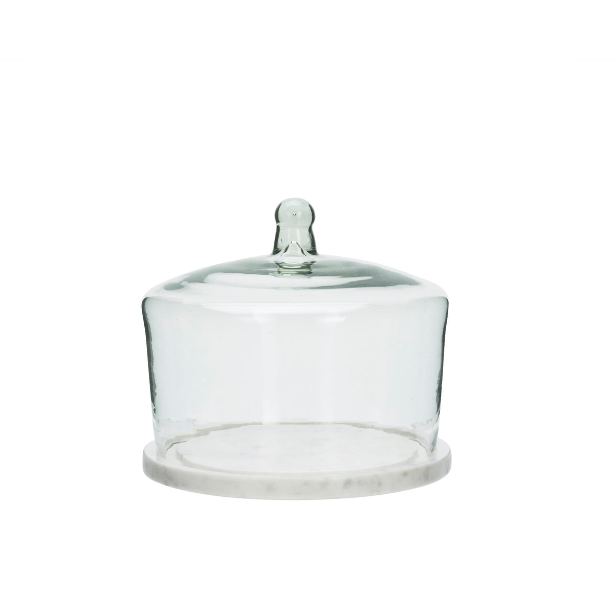 Glass cloche with marble base