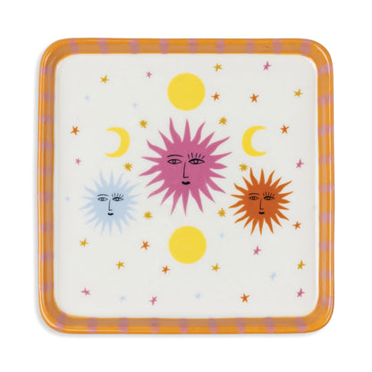 A Dopo ceramic tray, sun