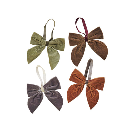 Velvet bows set of 4, autumn colours