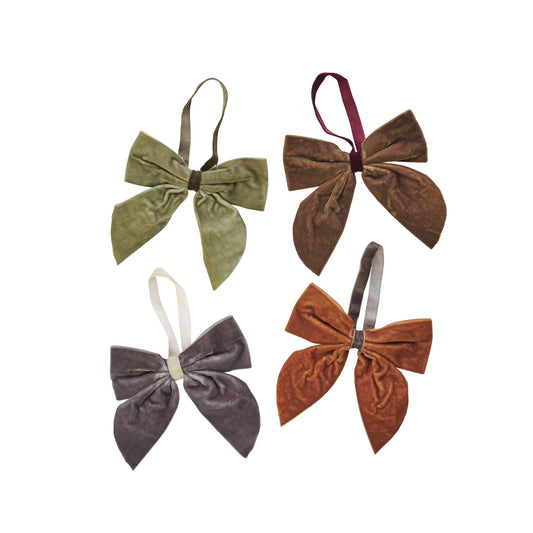 Velvet bows set of 4, autumn colours