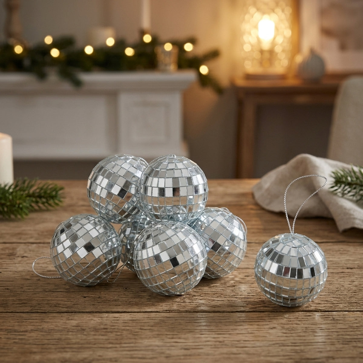 Disco Ball Bauble Set of 6 | Sparkle Christmas Tree Decorations