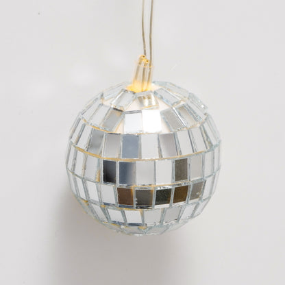 Disco Ball String Lights Set of 10 | Battery Operated Festive Fairy Lights