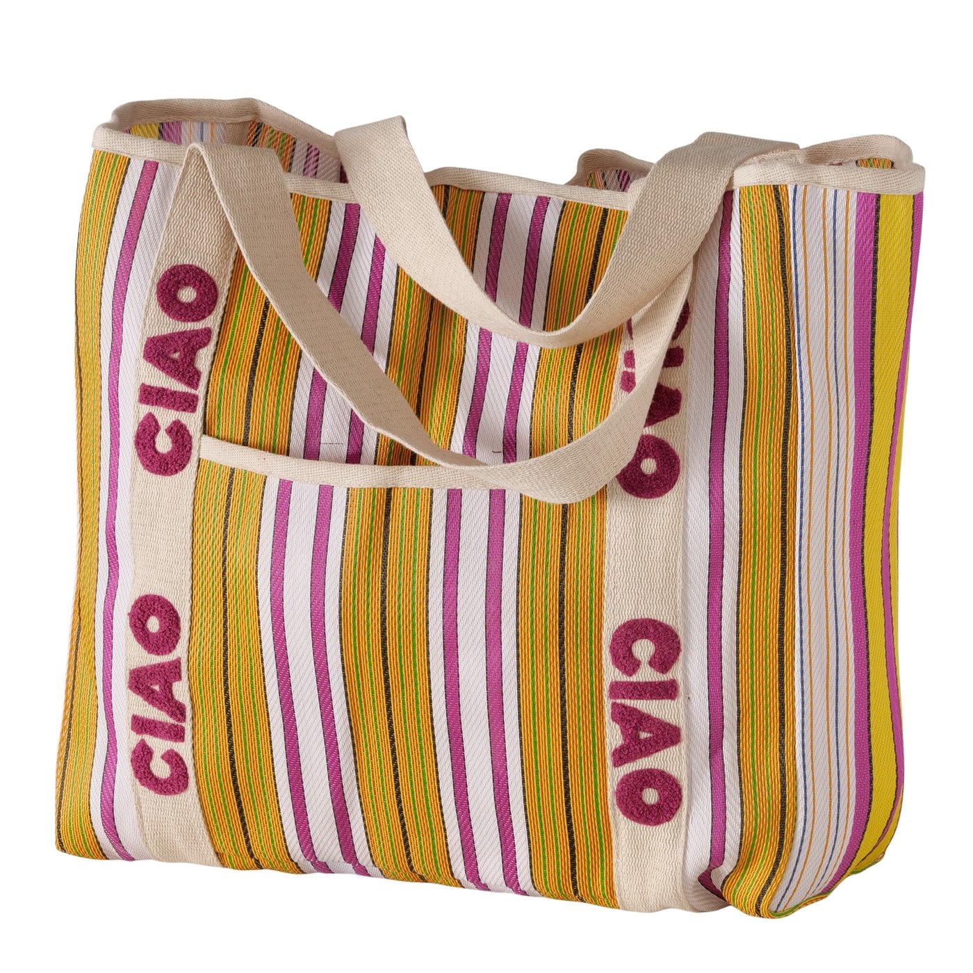 Ciao Striped Tote Bag | Multicolour Stripe Tote