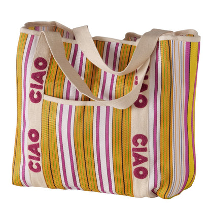 Ciao Striped Tote Bag | Multicolour Stripe Tote