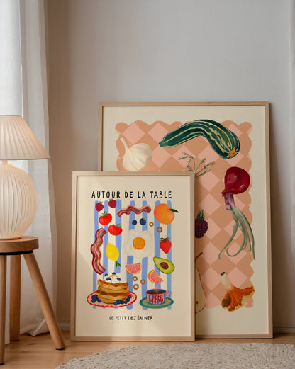 Around The Table Breakfast Print | Kitchen Art