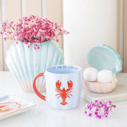 You Are My Lobster Striped Mug | Nautical Blue & White Design