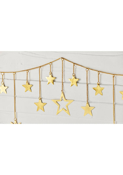 Gold Star Chain Garland | Handcrafted Iron Star Garland