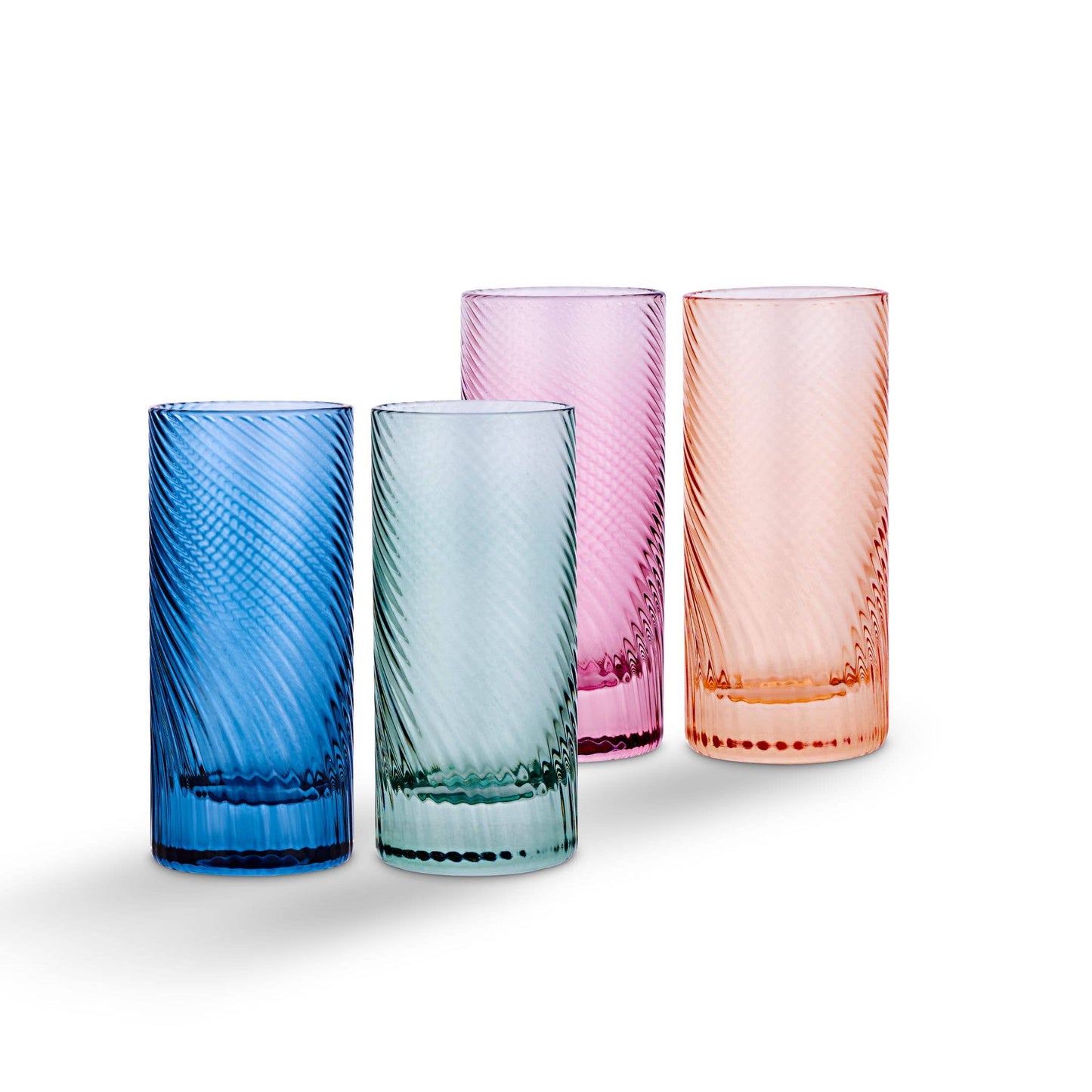 Twist Coloured Shot Glasses Set of 4 | Colourful Birthday Gift