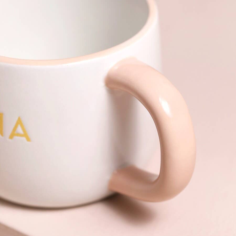 Ceramic Orange Heart Nana Mug | Debossed Name & Heart Design