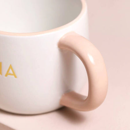 Ceramic Orange Heart Nana Mug | Debossed Name & Heart Design