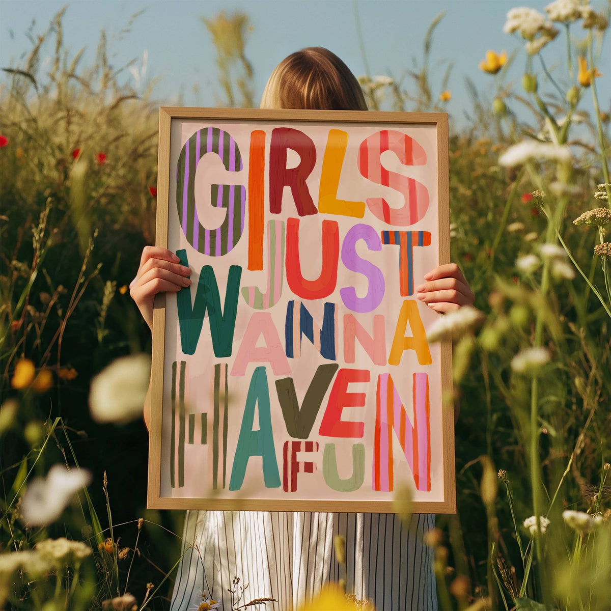 Girls Just Wanna Have Fun Art Print | A3 Kids Wall Art