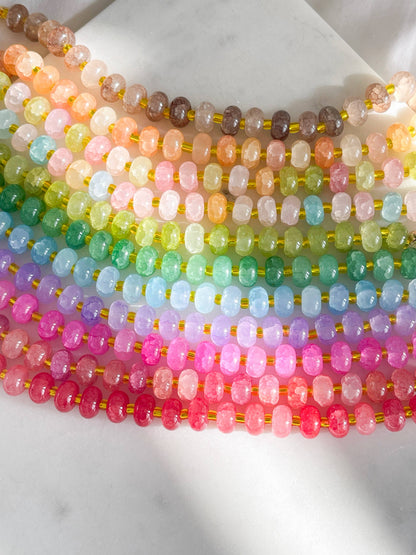 Colourful Bead Necklace in Jade Green | Waterproof Handmade Jewellery