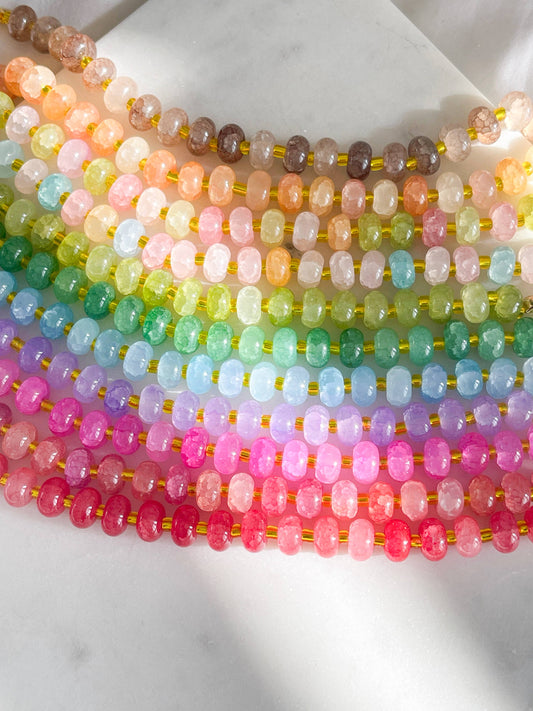 Colourful Bead Necklace in Jade Green | Waterproof Handmade Jewellery