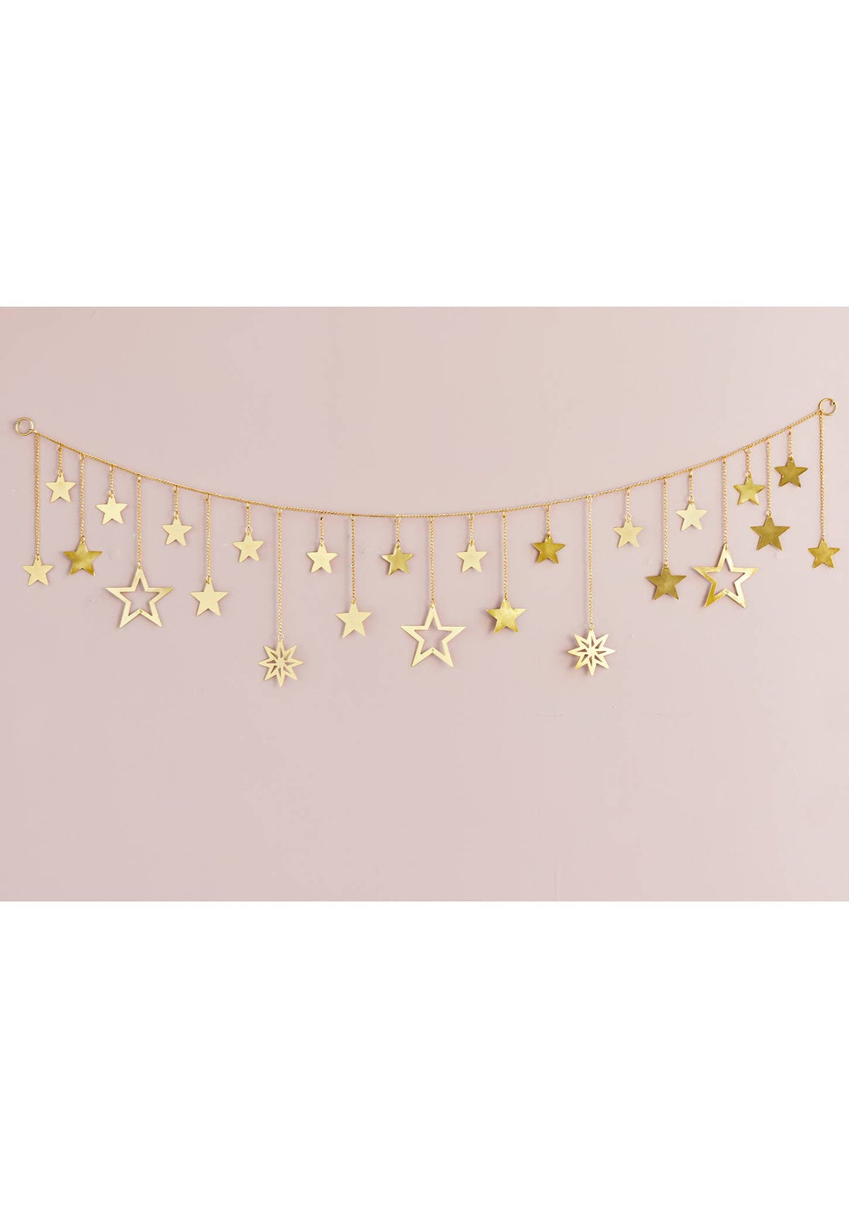 Gold Star Chain Garland | Handcrafted Iron Star Garland