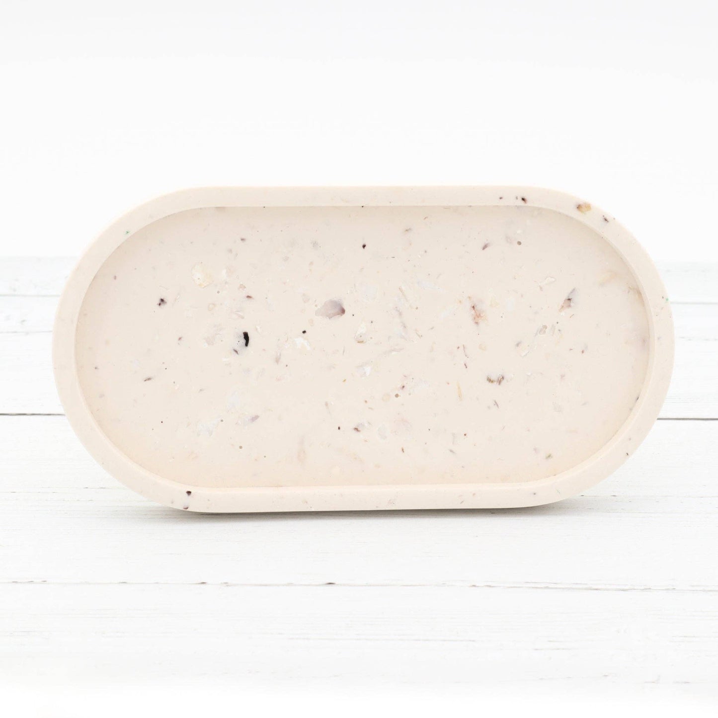 Oyster Shell Jesmonite Oval Tray | Handmade Home Decor