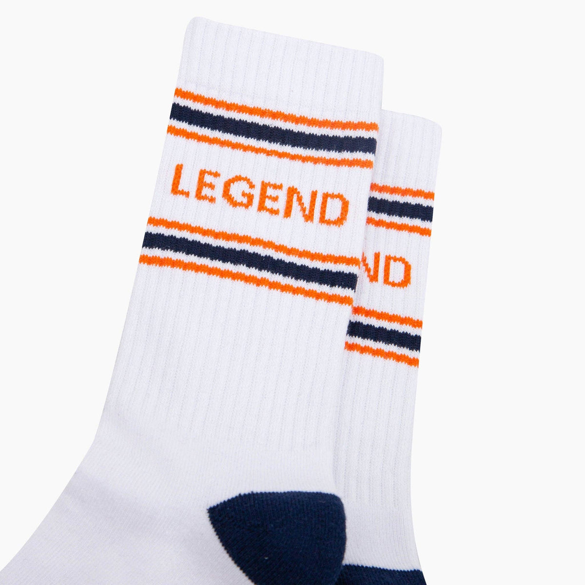 Legend Organic Cotton Sports Socks | White Slogan Socks for Men, UK 7-11