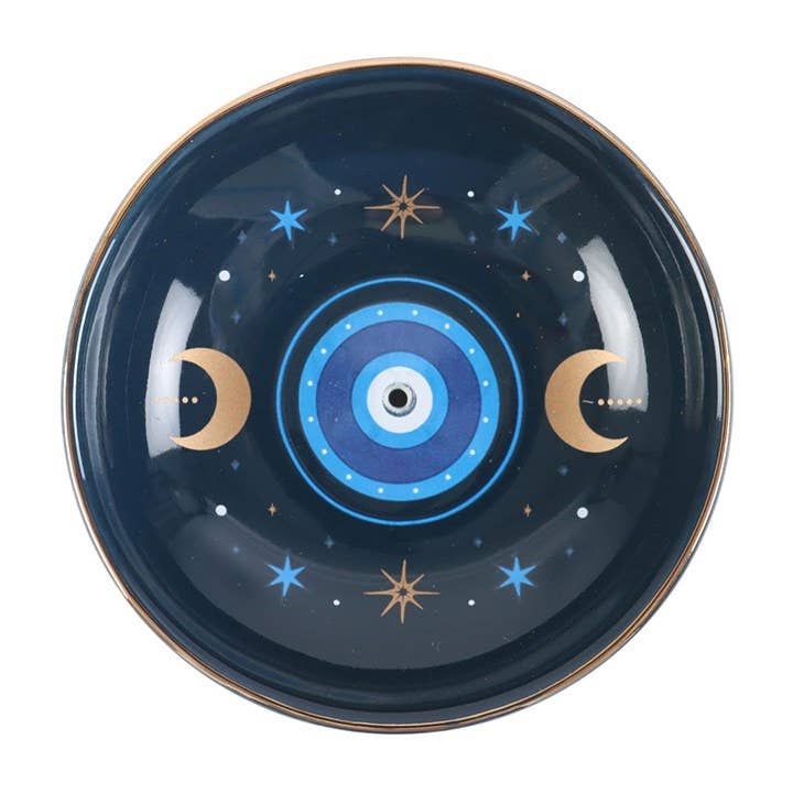 Blue All Seeing Eye Incense Holder Plate | Mystical Home Décor