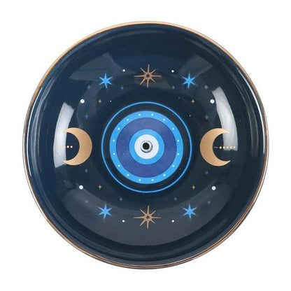 Blue All Seeing Eye Incense Holder Plate | Mystical Home Décor