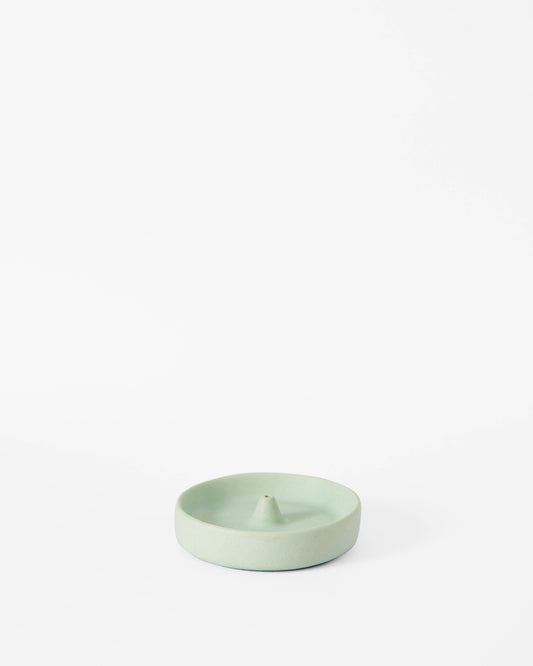 Green Round Concrete Incense Holder | Minimalist Incense Holder