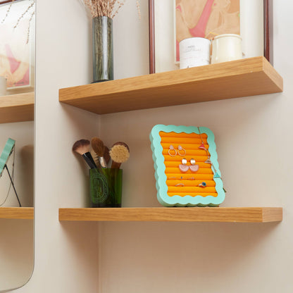 Wavy Jewellery Frame in Turquoise & Yellow