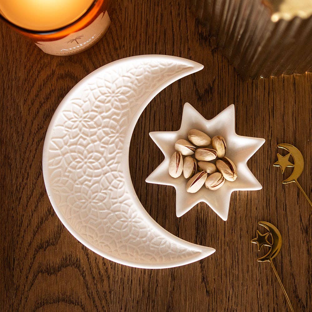 Crescent Moon and Star Trinket Dishes | Celestial Home Accessories