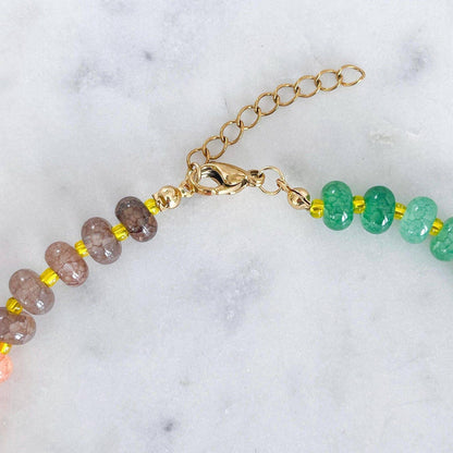 Colourful Bead Necklace in Jade Green | Waterproof Handmade Jewellery