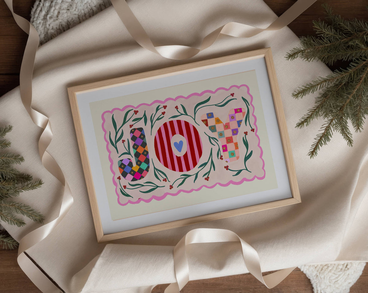Festive Joy Art Print | A4 Christmas Wall Art