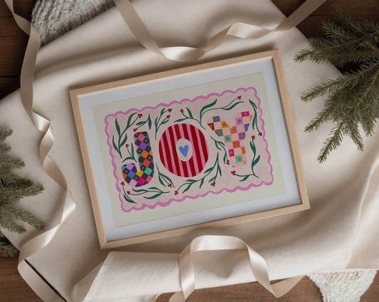 Festive Joy Art Print | A4 Christmas Wall Art