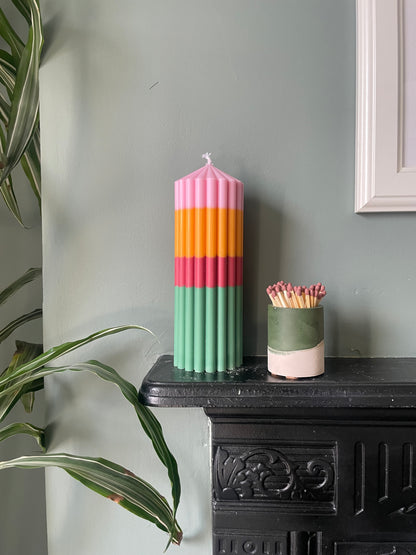 Olga ribbed pillar candle