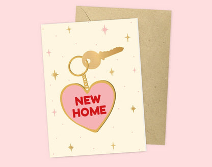 Heart Key New Home Card | Cute New Home Card