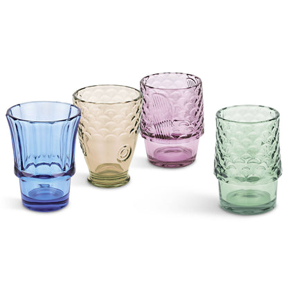 Rainbow Fish Stacking Glasses | Set of 4 Ombre Drinking Tumblers