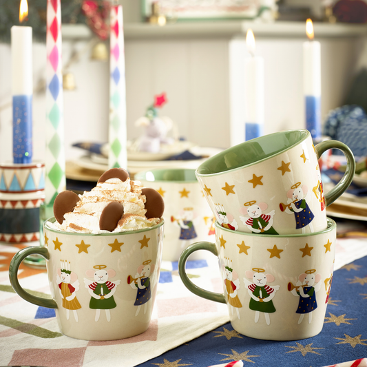 Bloomingville Peo Mug Set of 2 | Mouse & Star Natural Stoneware Mugs