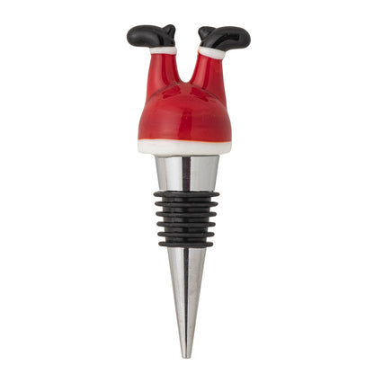 Santa Stuck in the Bottle Wine Stopper | Christmas Wine Stopper Gift