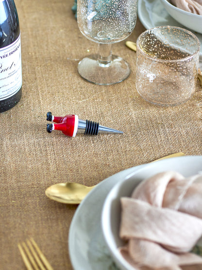 Santa Stuck in the Bottle Wine Stopper | Christmas Wine Stopper Gift