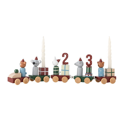 Christmas Advent Calendar Candle Holder Train | FSC® Certified Wooden Decoration