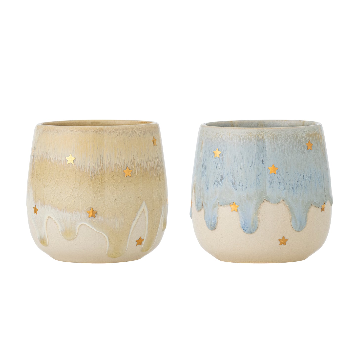 Star Dip Glaze Stoneware Cups Set of 2 | Multicolour Espresso Cup