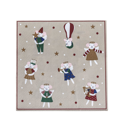 Bloomingville Mouse Peo Paper Napkins Pack of 20 | FSC® Mix Multicolour Napkins