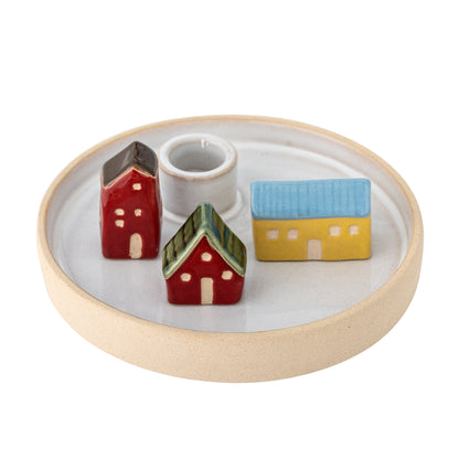 Winter Village Stoneware Candle Holder | Cosy Candle Holder
